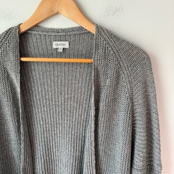 Crippen Women's Gray Linen Cotton Knit Open Front Cardigan Size XS/S - Picture 4 of 4